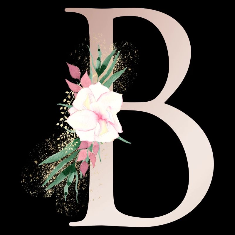 Customizable Monogram B Floral