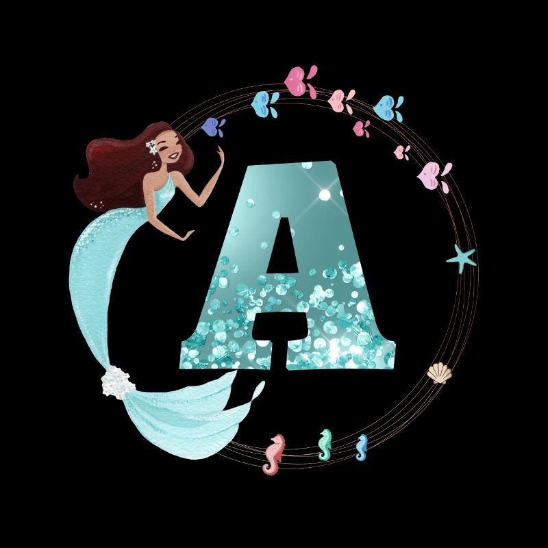 Customizable Monogram A Mermaid