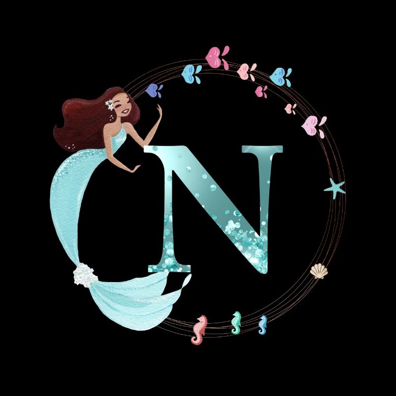 Customizable Monogram N Mermaid