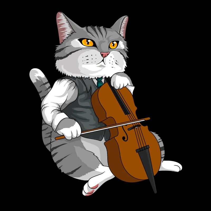 Cat joue du violoncelle violon instrument de musique
