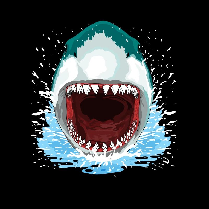 Requin Bouche Ouverte Dents Requin Blanc