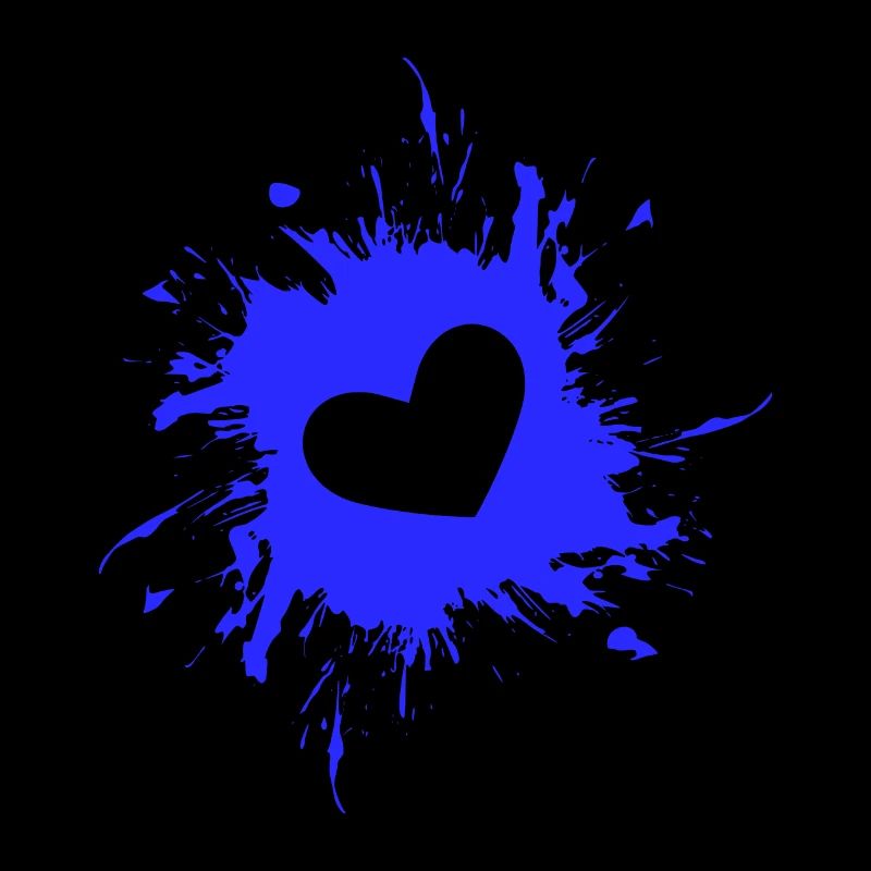 Encre tache de coeur bleu
