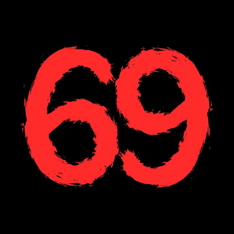 Zahl 69 Nummer Rot