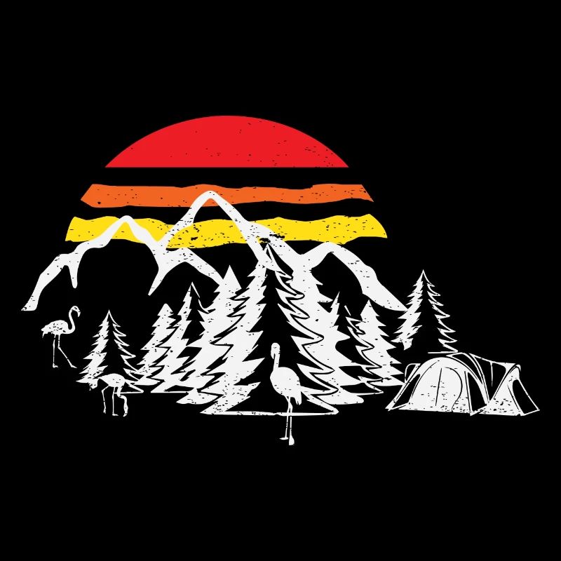 Camping - mountains with setting sun