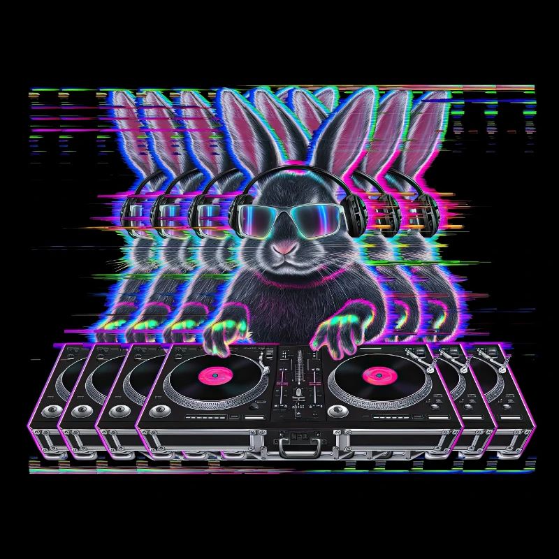 Cyberpunk Neon Beat DJ Rabbit