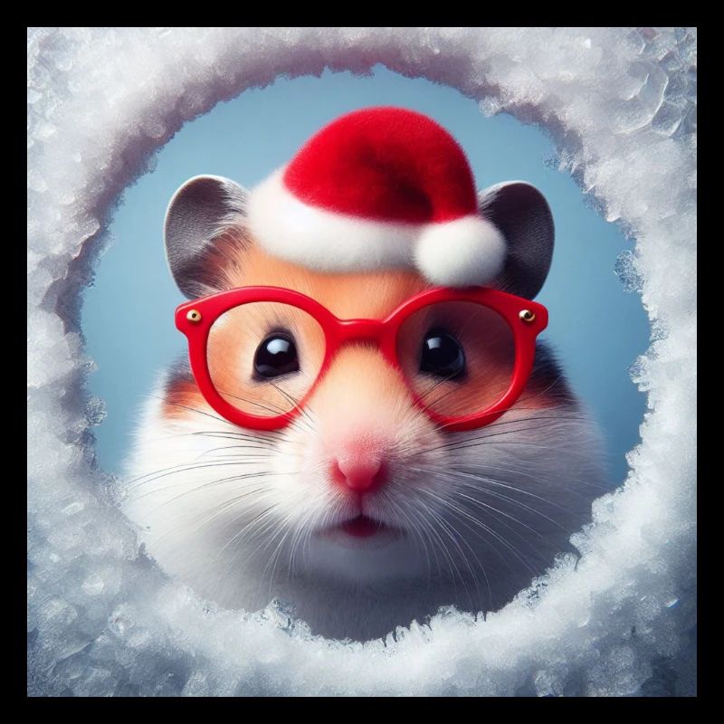 Hamster als Weihnachtsmann