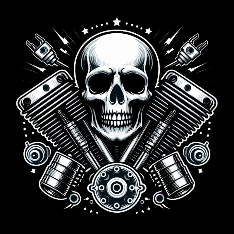 Biker Skull Design 2