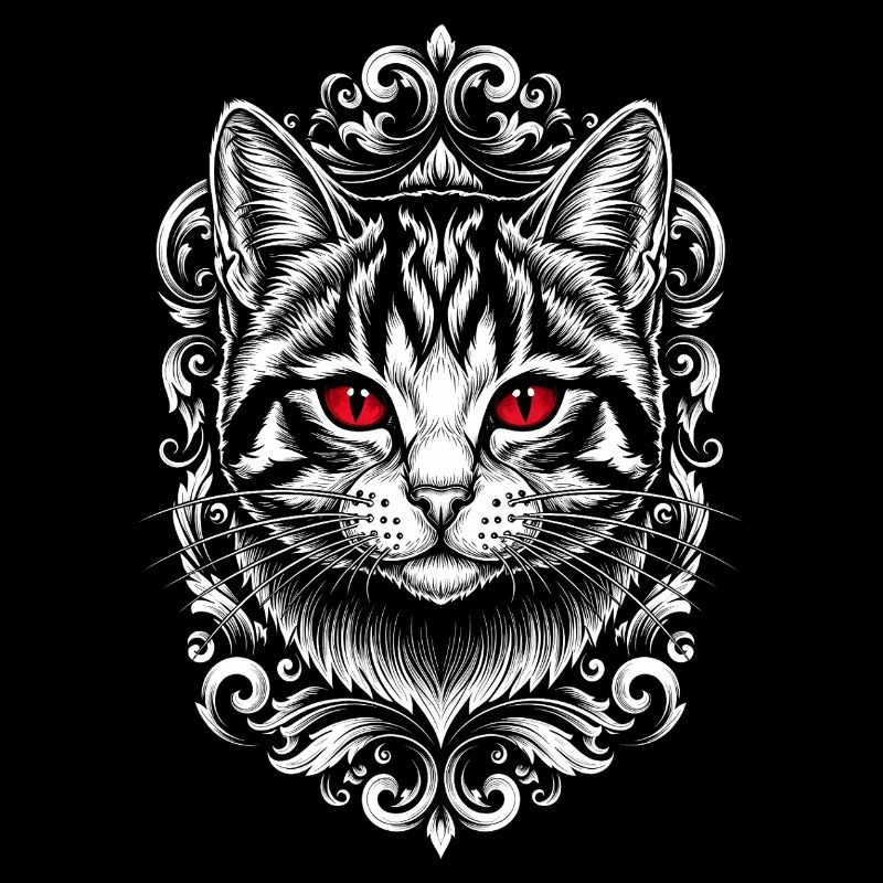 Gothic Katze mit lila Augen - Süßes Kätzchen