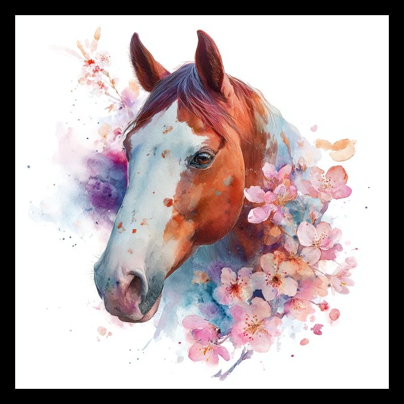 Floraison de cheval aquarelle