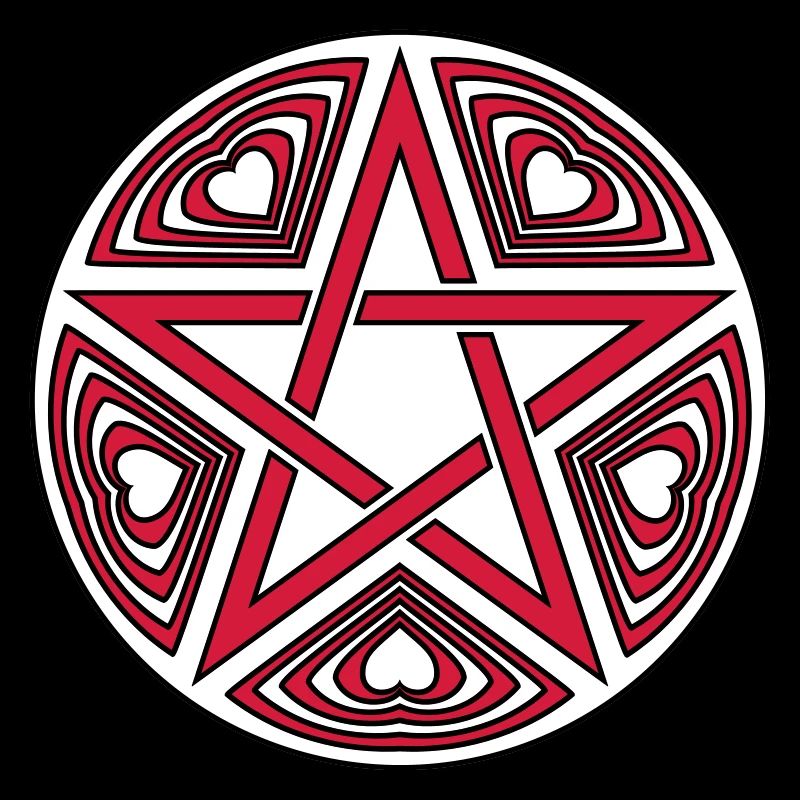 Pentagram heart pattern vector good color selectable