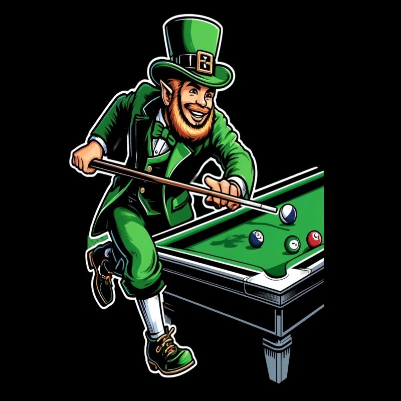 Billiards Playing Leprechaun (Irish Leprechaun)