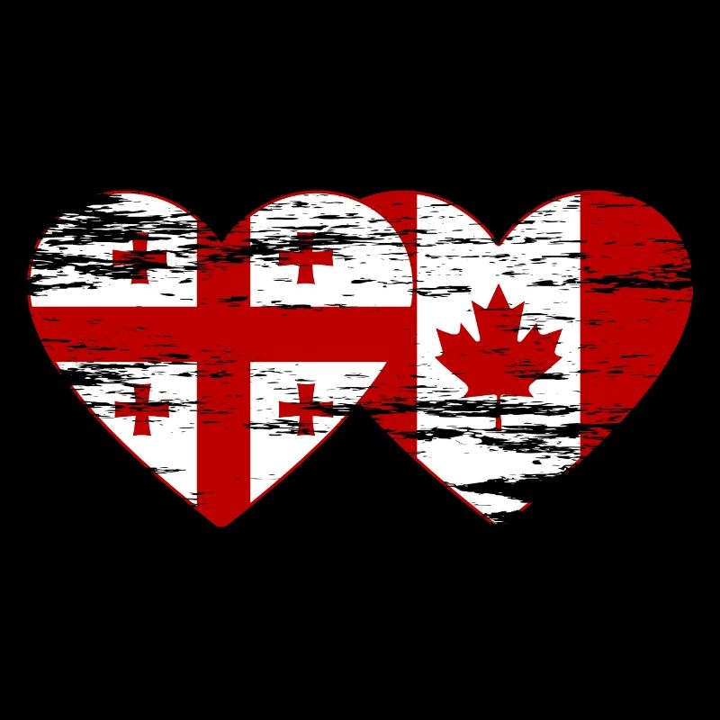 Coeur de drapeau de Géorgie Canada utilisé