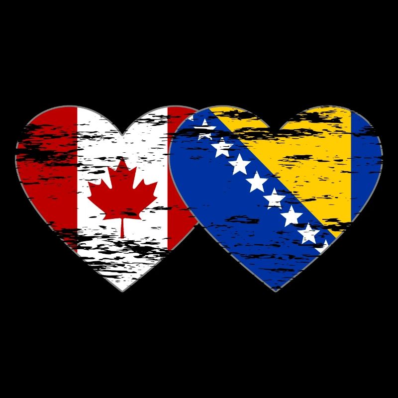 Canada Bosnie drapeau coeur utilisé