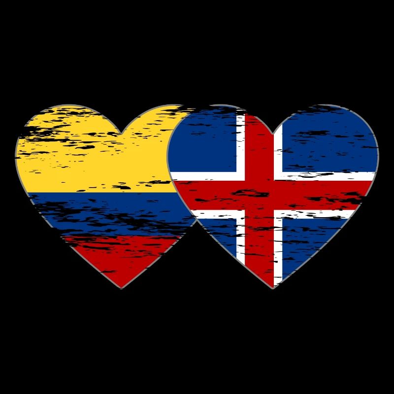 Colombie Islande drapeau coeur utilisé