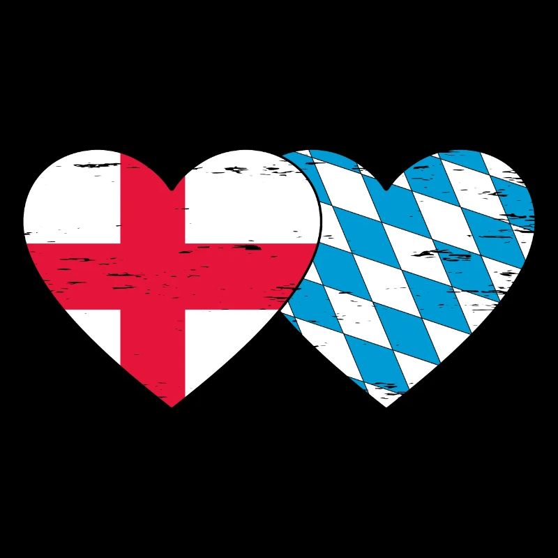 Angleterre Bavière Drapeau Coeur utilisé