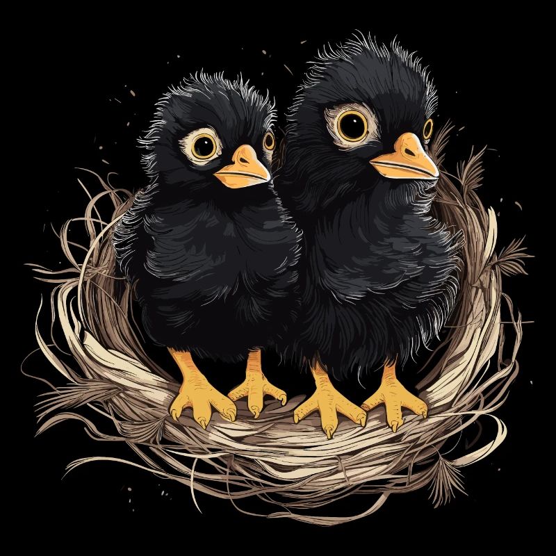 Ravens Babies Bird's Nest Chicks