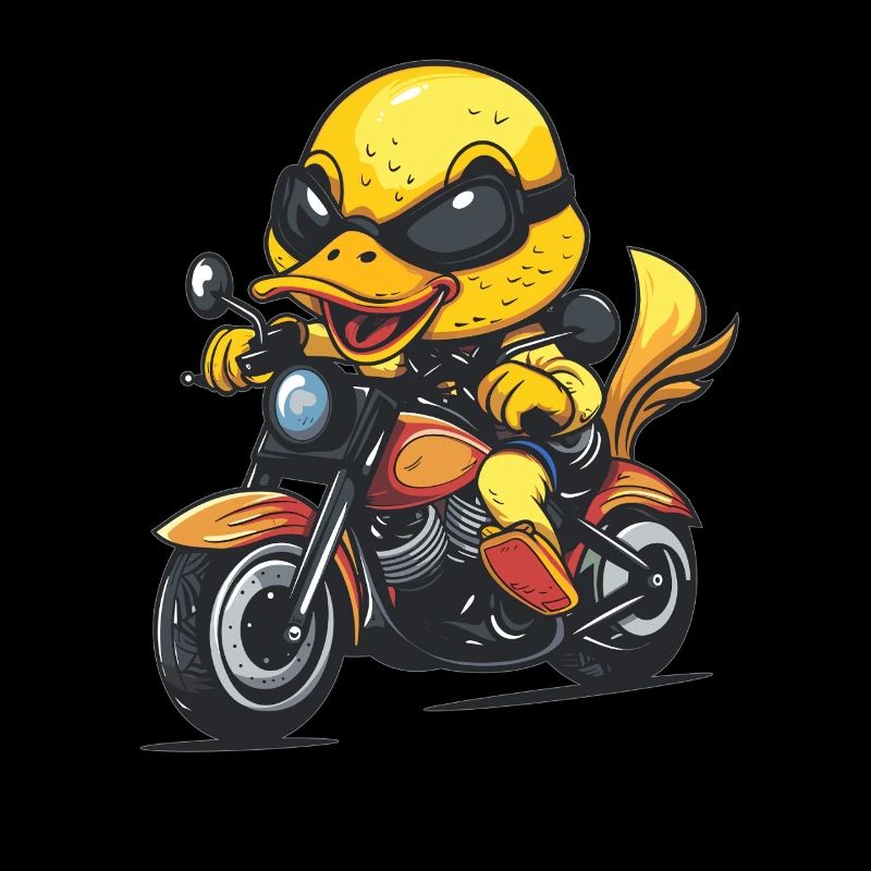 Motorcycle duck with sunglasses