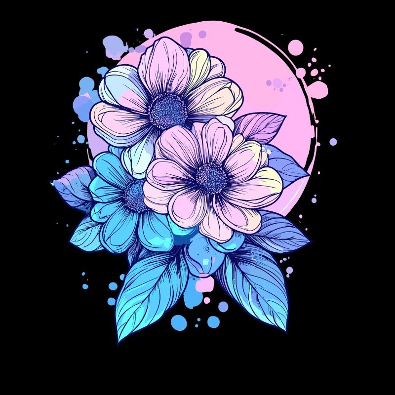 Neon Flowers Splash