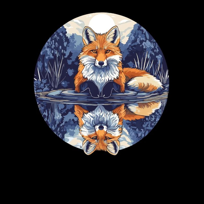 Fuchs mit Spiegelbild