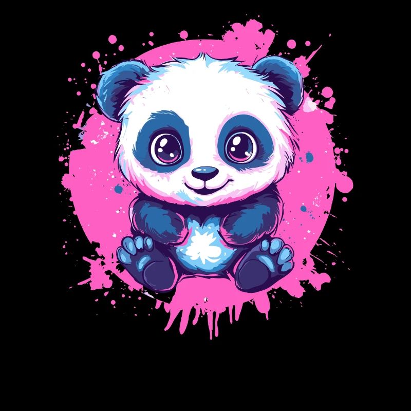 Panda mignon sur rose