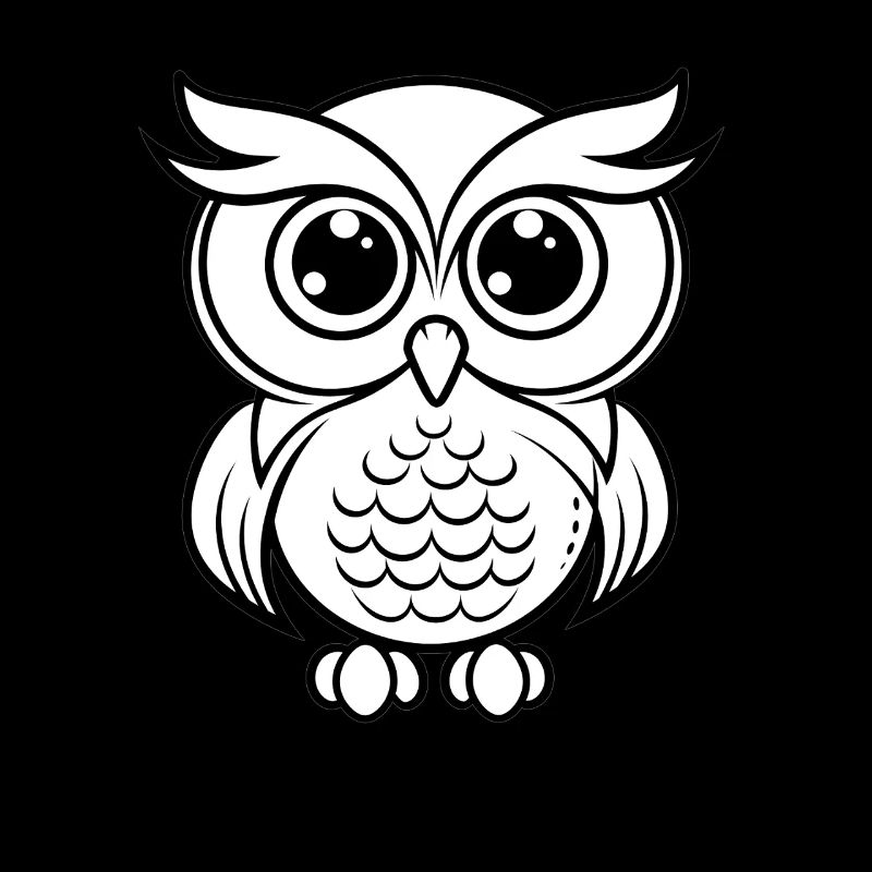 Contour de hibou mignon