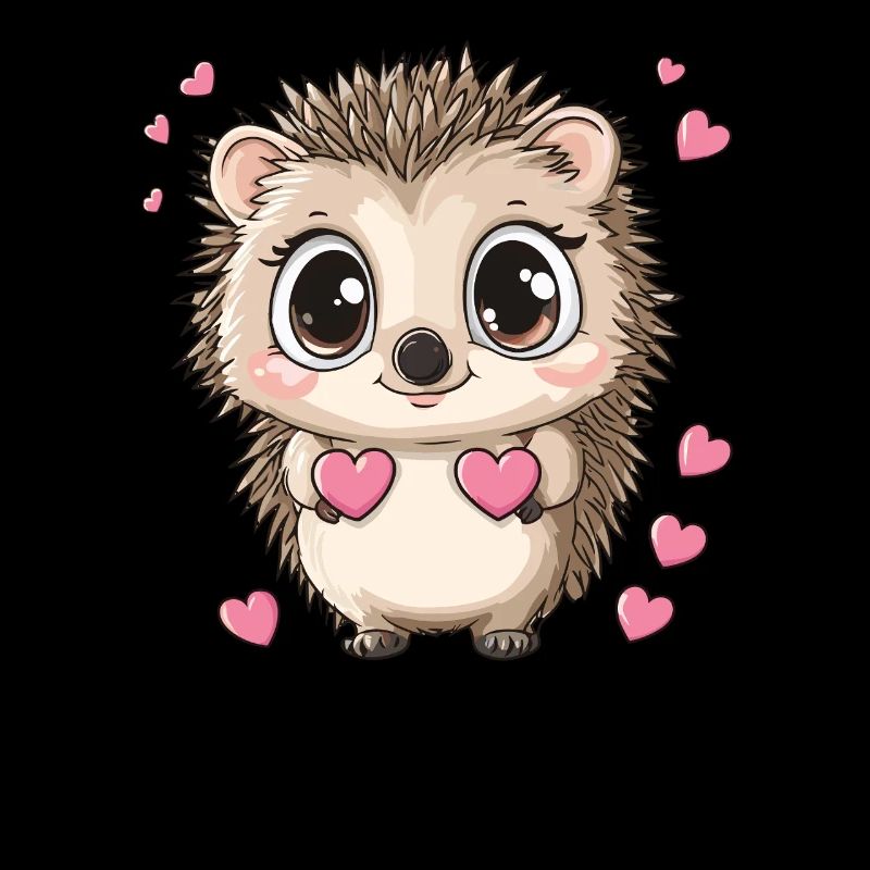 Hedgehog with hearts