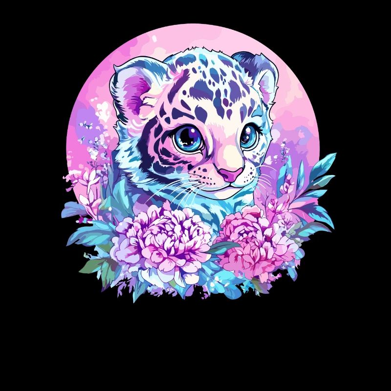Bébé tigre avec couronne de fleurs
