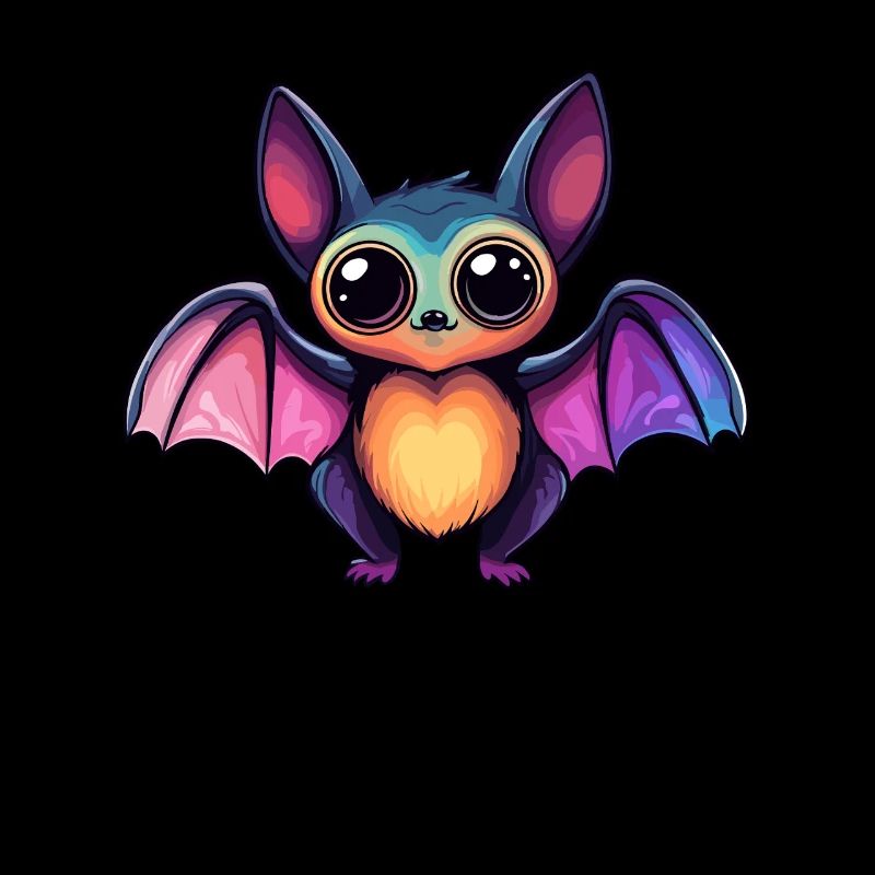 Colorful bat with big eyes