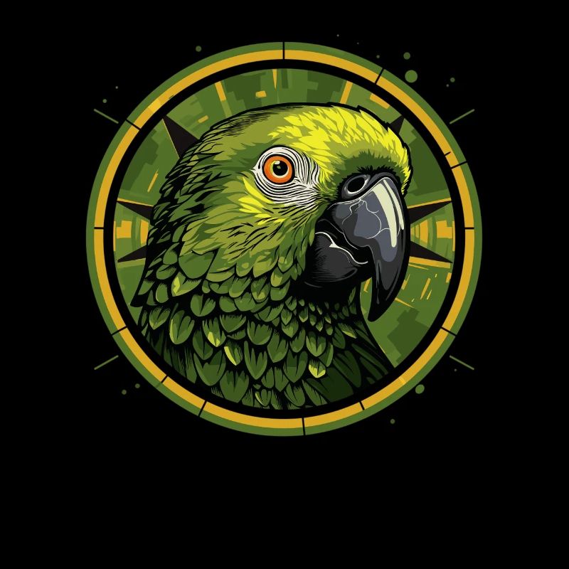 Green Parrot Head