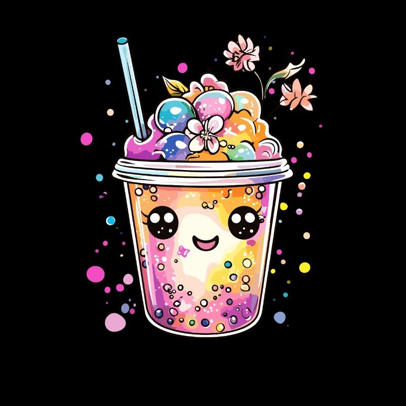 Bubble Tea mit Blüten