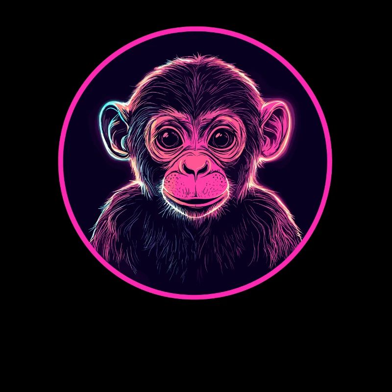 Cute Neon Monkey