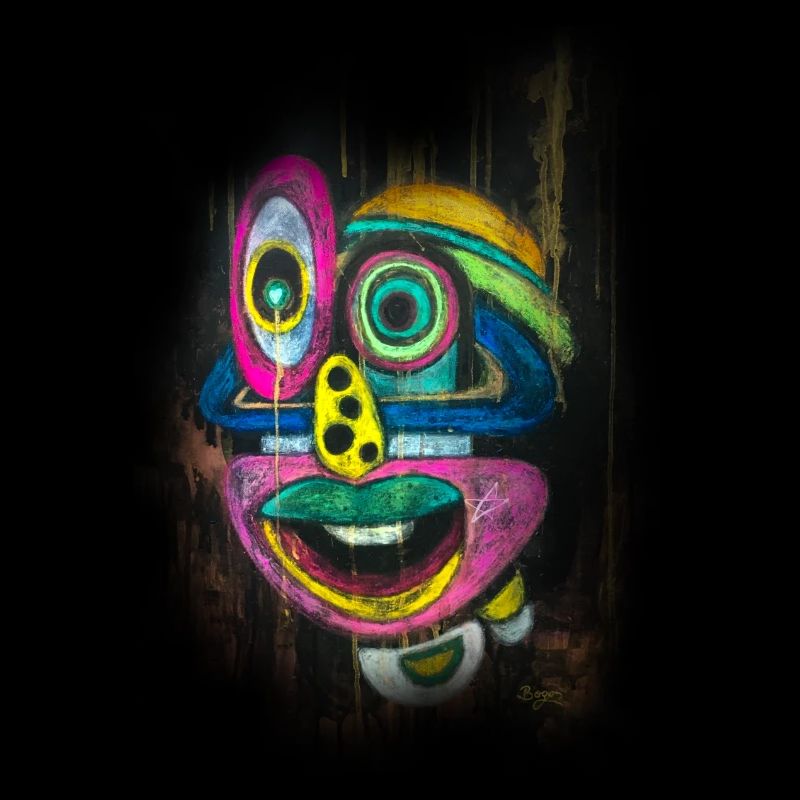 Buntes Graffiti-Gesicht