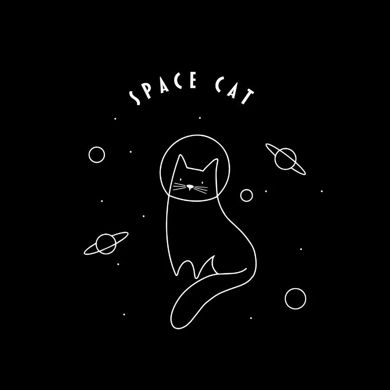 Spacecat - chat mignon comme astronaute blanc