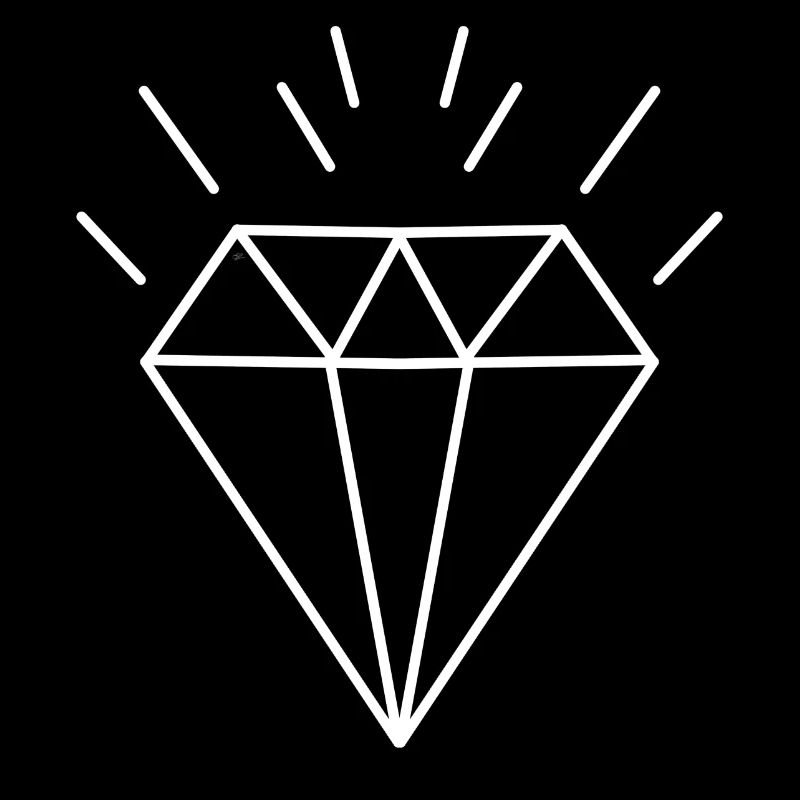 Diamond in Old Tattoo style 3D effect