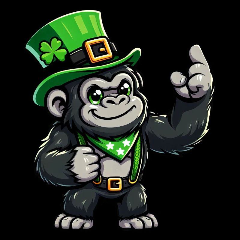 Gorille de bande dessinée de la Saint-Patrick