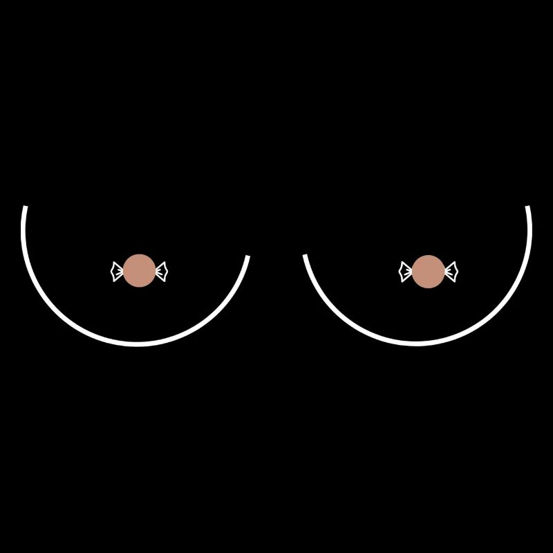 Statement Shirt Brüste Herz Nippel Geschenkidee