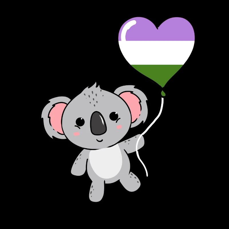 Koala Herzballon Genderqueer Pride