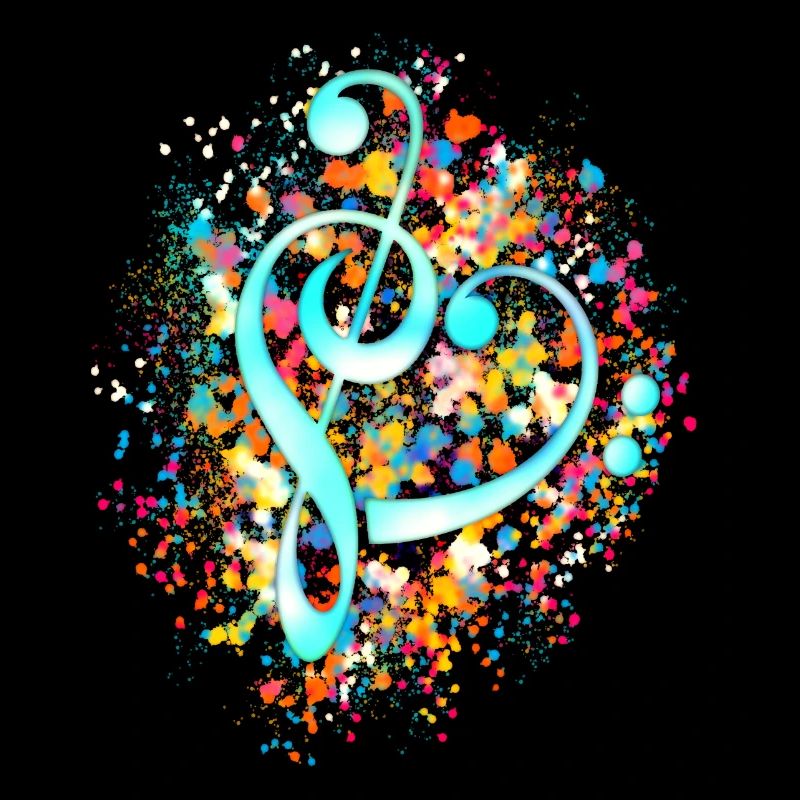 Clé de partition musique Coeur Notes de musique Basses Notes
