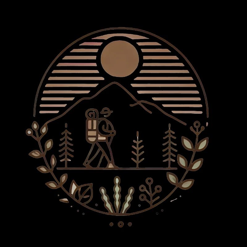 Peaceful Mountain Hiker Illustration