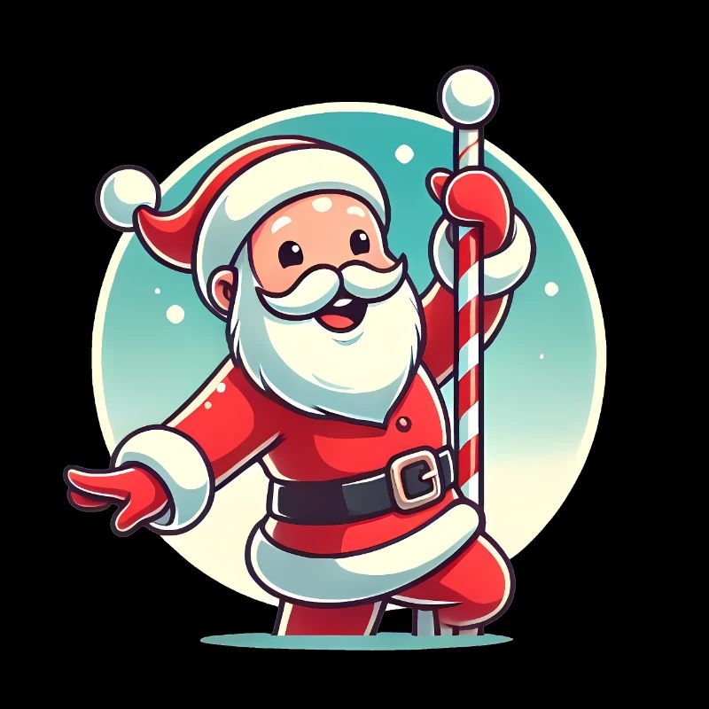 Joyeux Père Noël Pole Dance Graphique
