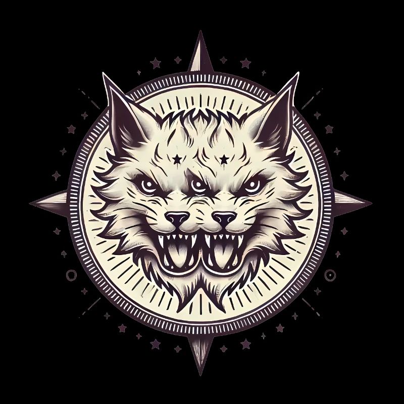DoubleHeaded Gothic Cat Emblem