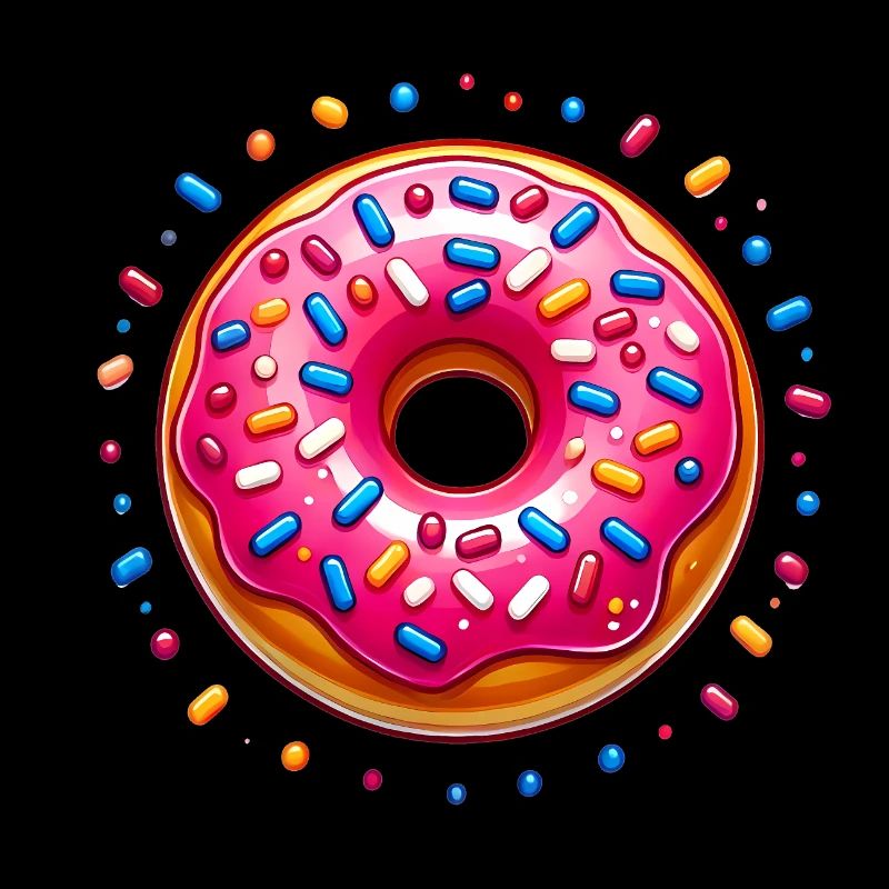 Rosa gefrosteter Donut mit Streuseln