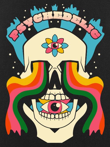 Psychedelic Skull Psychedelic Graphic