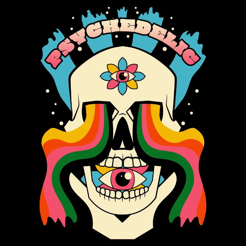 Psychedelischer Schädel Psychedelische Grafik