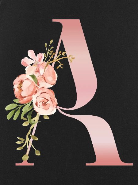 Monogram A Pastel Floral