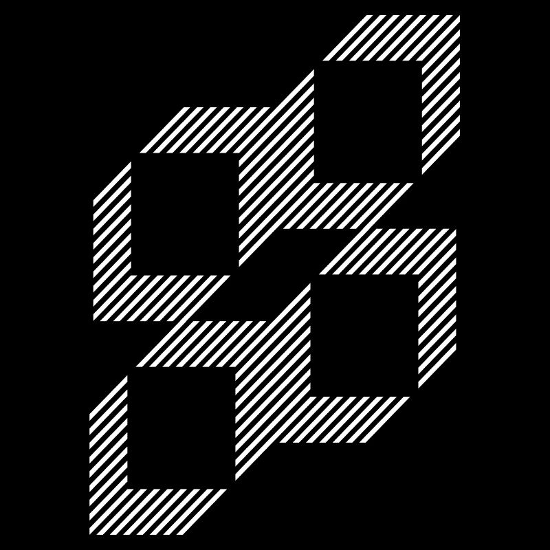 Geometric Stripe Squares Grid