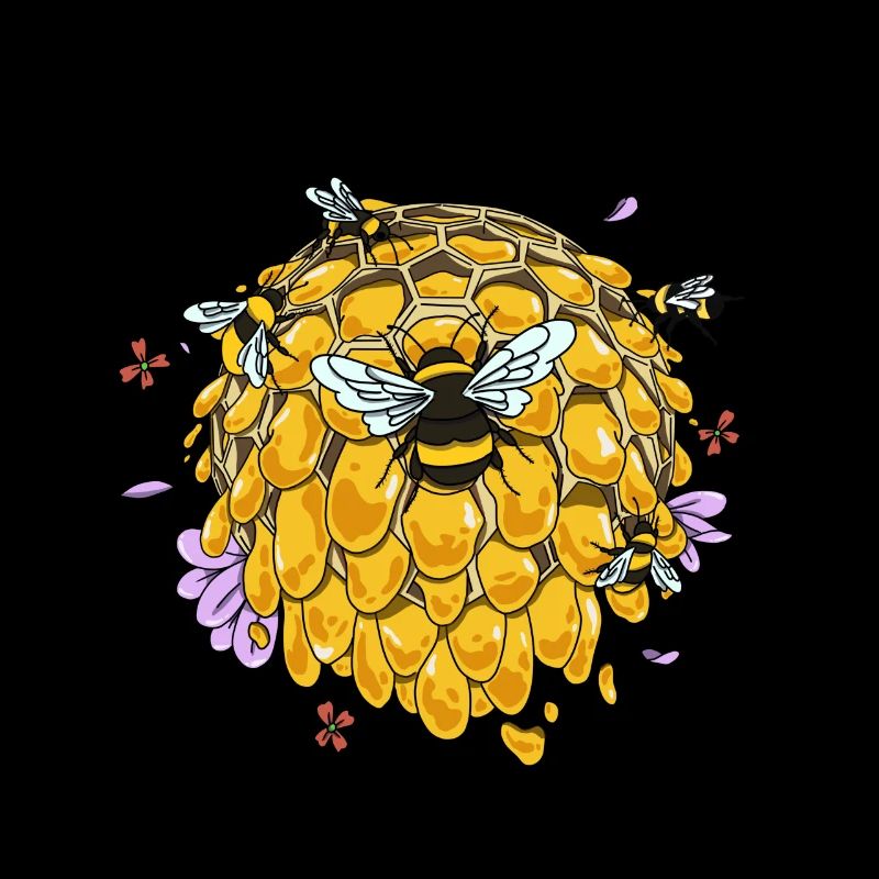 Cute bee honey beekeeper bumblebee hive honeycomb
