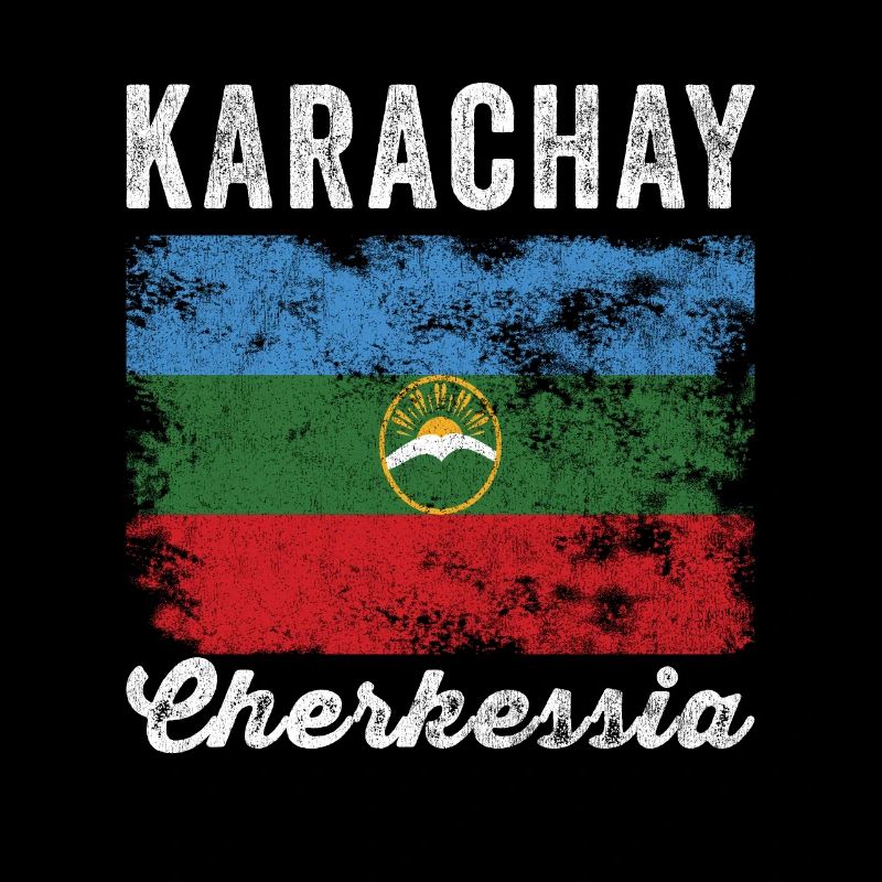 Karachay Cherkessia Flag Distressed