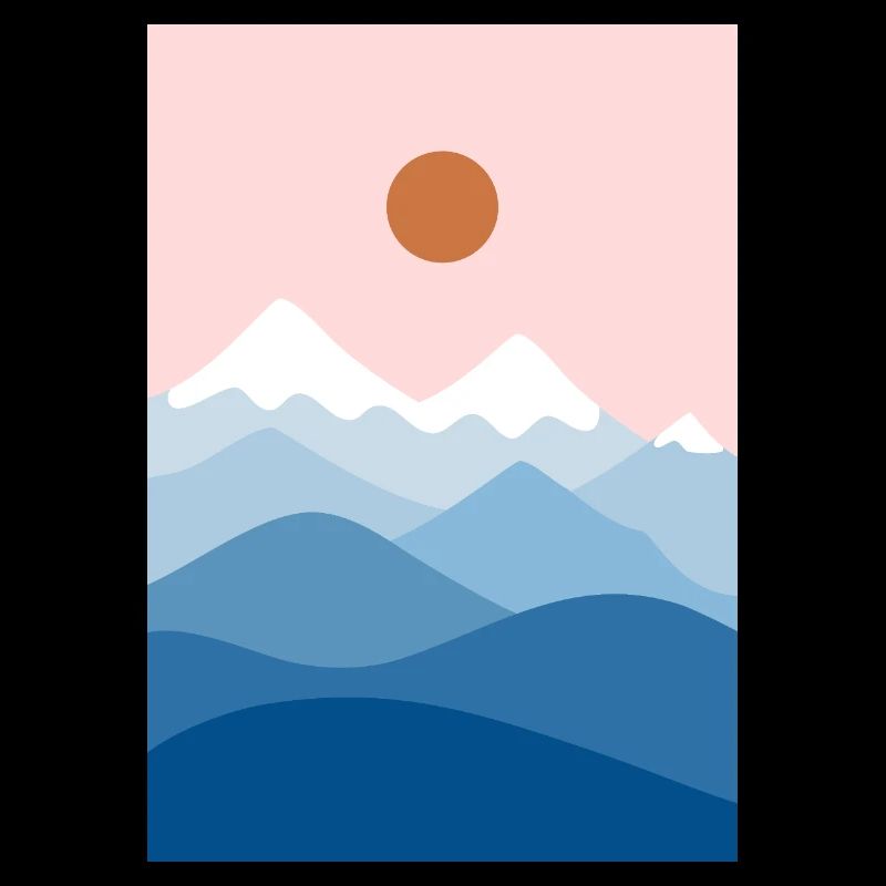 Mountain landscape pink
