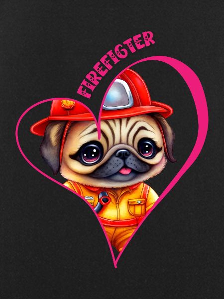 Firefighter, pug love
